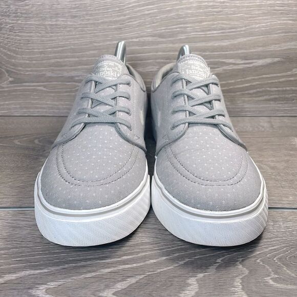 Nike SB Zoom Stefan Janoski Men’s Sz 9 Gray White Canvas PRM Polka Dot Sneakers - Picture 2 of 11